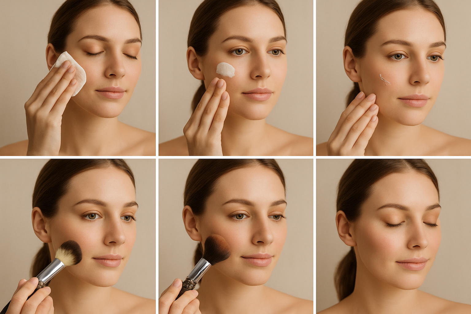 Étapes de préparation et d’application du maquillage pour un teint naturel